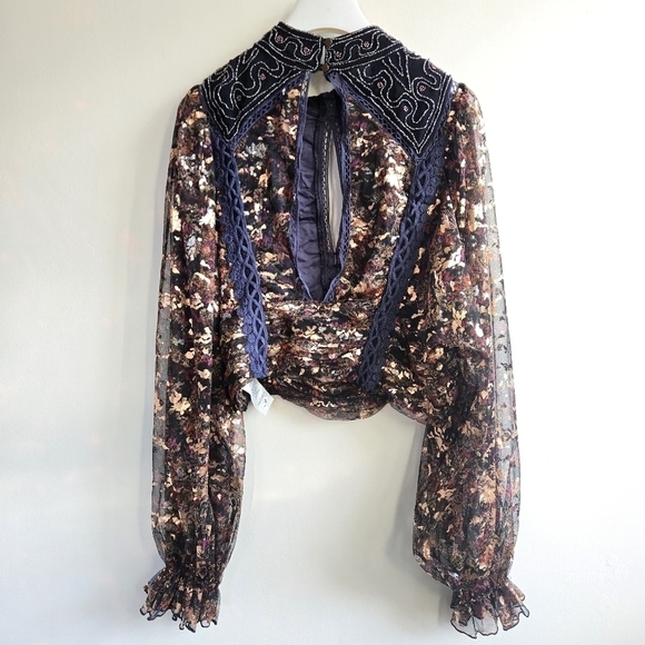 New Free People x REVOLVE Camille Top in Black Combo Size XS NWOT - Picture 10 of 13